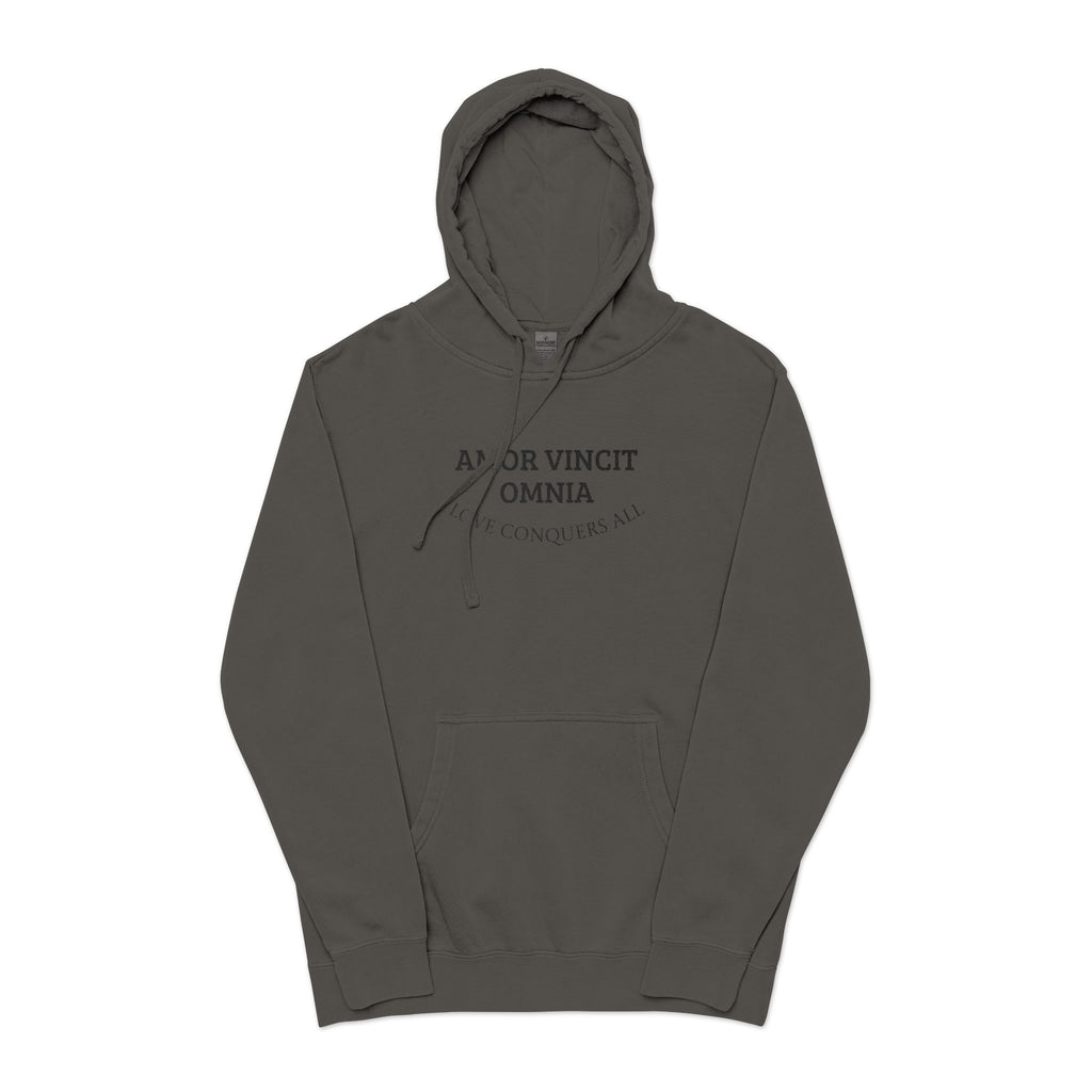 Amor Vincit Omnia Hoodie — Pigment-Dyed Sweatshirt