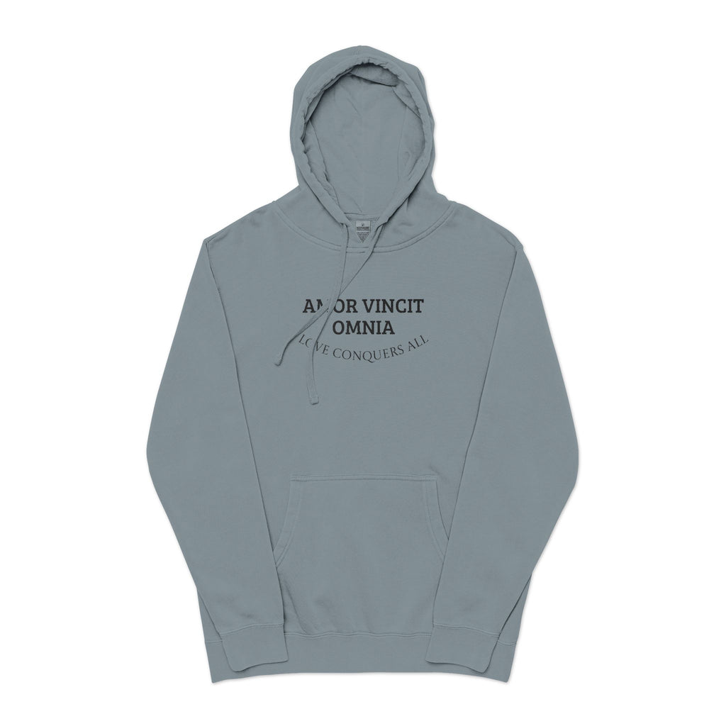 Amor Vincit Omnia Hoodie — Pigment-Dyed Sweatshirt